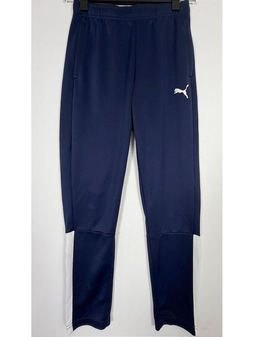 Puma Boys teamLIGA Training Pants Navy White Colorblock Track Pants Size 11/12